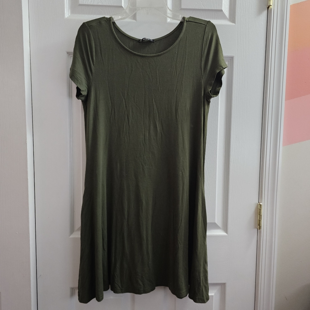 4/$20 Olive Green Casual Dress WITH POCKETS!
